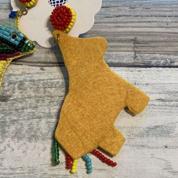 Mexican Burra Pinata EARRINGS Seed Beads‎ Cinco De Mayo - Picture 4 of 8